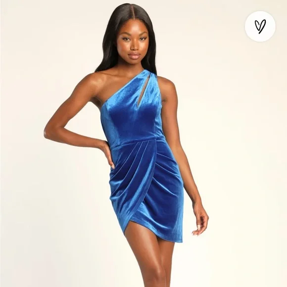 Lulu s Dresses Lulus Blue Velvet Dress Poshmark
